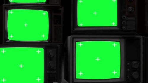 Old Tv Mockup Green Screen