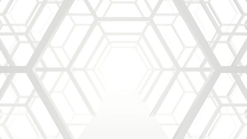Futuristic White Hexagon Tunnel 39