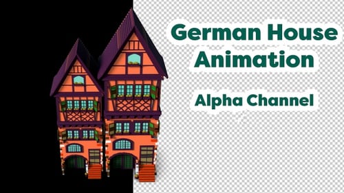 Cute House Construction Animation 02 Real Estate Set 04 - Orange