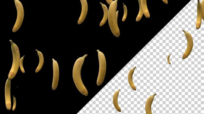 Realistic Peeled and Whole Bananas Falling Animation, Elements Motion ...