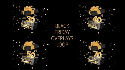Black Friday Animated 3D Discount Gift Box Overlays