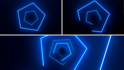 Neon Tunnel Geometric Blue Background Pack