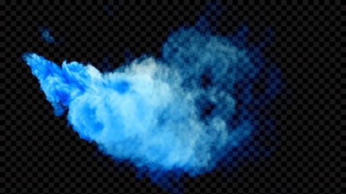 Fluid Blue Smoke Powder Burst Reveal Animation