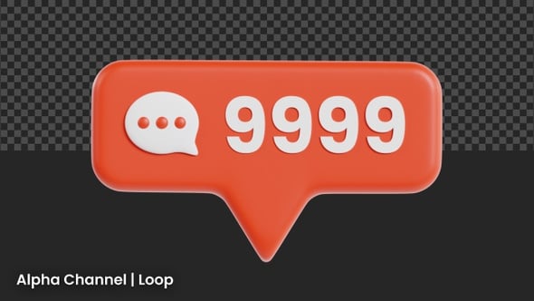 3D Comment Counter Animation | Alpha Loop, Backgrounds Motion Graphics ...