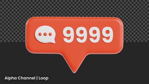 Animation 3D avec compteur de commentaires | Alpha Loop