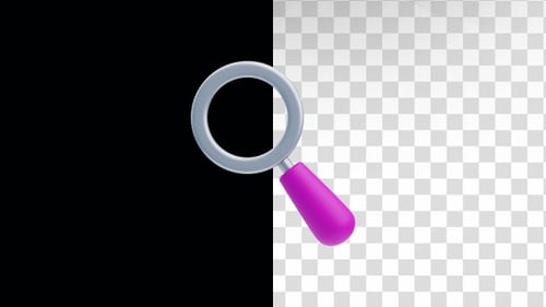 Magnifying glass for searching concept 3d animation