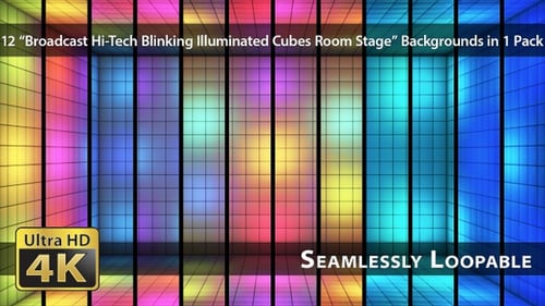 Broadcast Hi-Tech Blinking Illuminated Cubes Room Stage - Pack 02