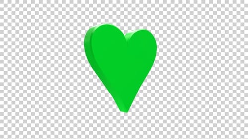Valentines Heart Rotating Green