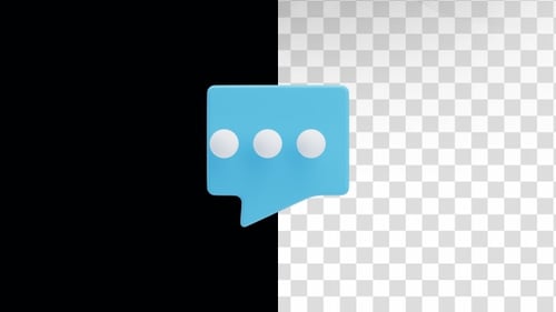 3d animation of chat bubble with three dots icon