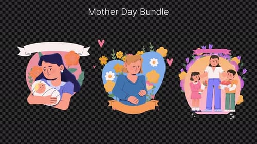 Mother's Day Bundle — Animated Family Scenes with Love and Care