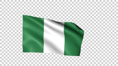 Nigerian National Flag Waving Loop Animation