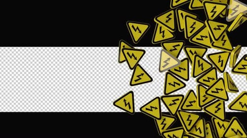 Yellow Electricity Warning Signs Transition