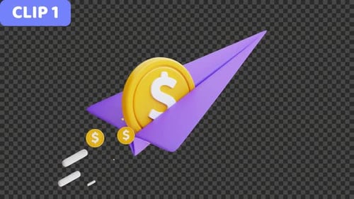 Send Money 3D Icon Animation