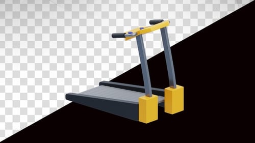 Modern 3D Treadmill Icon Rotation for Fitness and Exercise