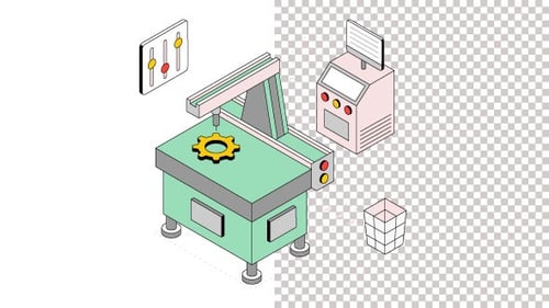 Cnc Machine Animation Alpha Channel