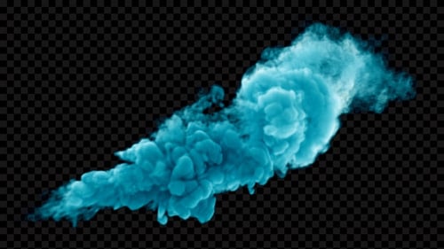 Turquoise Smoke Plume with Alpha Channel for Visual Effects