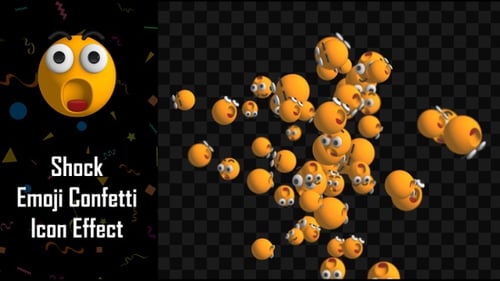 Shock Emoji Confetti Icon Effect