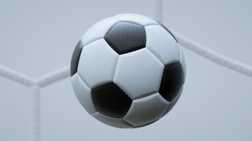 Ein Fußball mit Designelementen, sauberem Hintergrund, Fußballsport