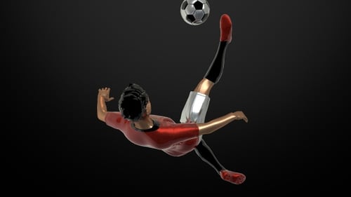 Dynamic 3D Soccer Player Bicycle Kick Animation