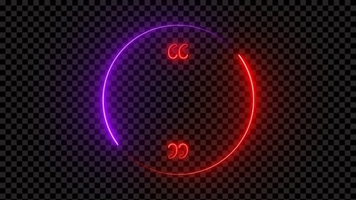 Cadre Neon Quotes rouge et violet V5