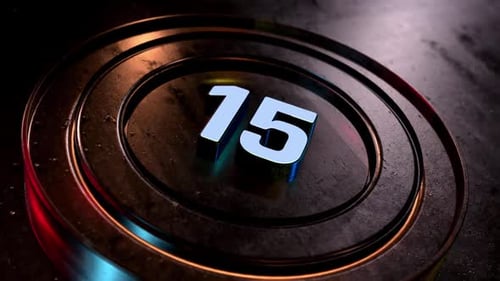 Modern 3D Countdown with Glowing Metallic Ring