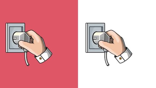 Pack Of 2 Hands Connecting a Plug On Alpha And White Loop