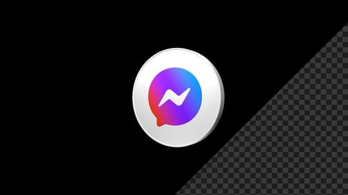 Modern 3D Rotating Messenger App Logo