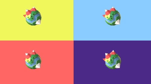 Geometric Low Poly Planet Rotation