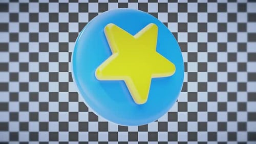 Animated Star 3d Emoji Alpha Channel