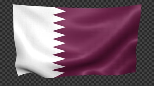 Qatar Flag Waving Looped