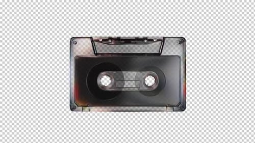 Transparent Glass RGB Disperse Retro Cassette Rotate Loop Alpha Channel