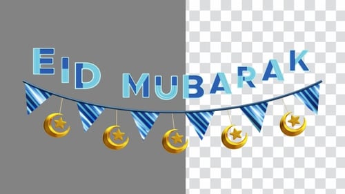 3D Animation of The long-awaited Eid al-Fitr celebration | Alpha Channel