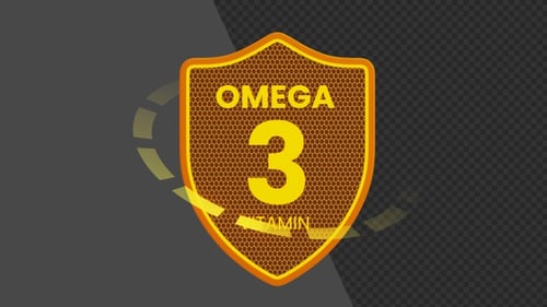 3D Animation of Omega 3 Vitamin Shield | Alpha Channel