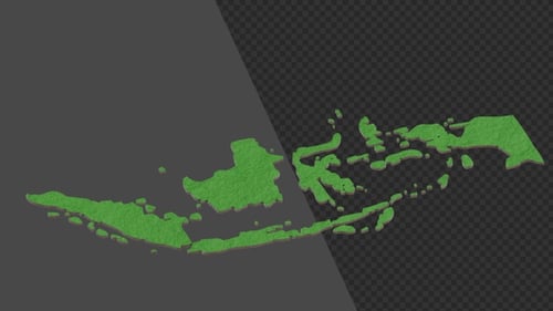 Rotating 3D Textured Map of Indonesia