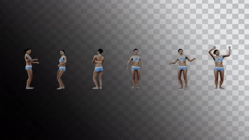 3D Animated Women Dancing in Bikinis Character Pack