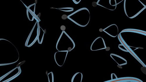 Animated Falling Medals Background Loop with Blue Ribbons