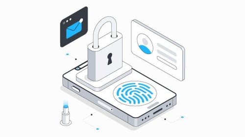 Biometric Technology Isometric Animation Alpha Channel