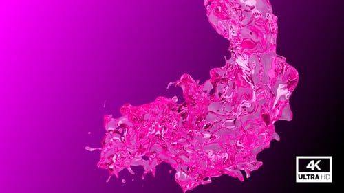 Dynamic Pink Liquid Splash Fluid Element for Visual Effects