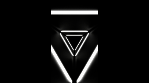 Vidéo verticale : fond d'animation en forme de boucle de tunnel en forme de triangle fluo blanc