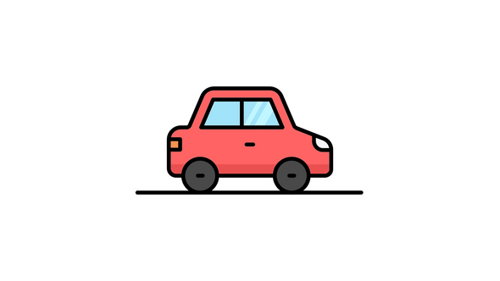 Animated Flat Design Car Driving