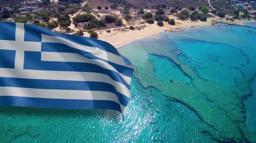 Waving Greek Flag Reveal Transition Element