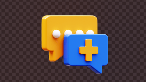 3D Medical Chat Icon – Healthcare Communication