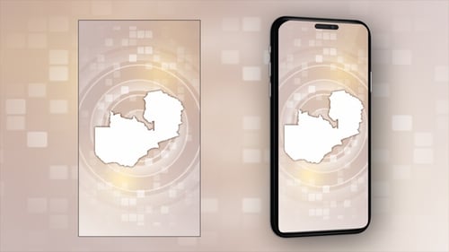 Animated Map of Zambia Country Outline Reveal