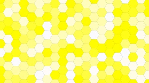 Vibrant Yellow Hexagon Pattern Abstract Background Animation