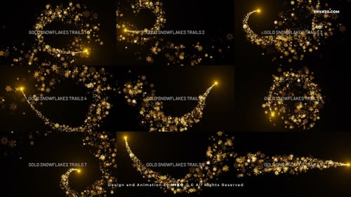 Gold Snowflakes Trails