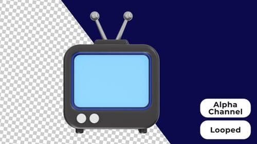 3D Animated TV Antenna | Alpha Channel