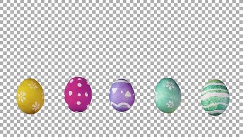 Animated Decorative Easter Eggs Falling and Bouncing Element