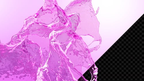 Dynamic Pink Fluid Splash Animation with Alpha Channel