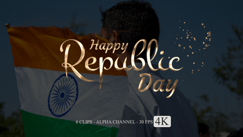 Happy Republic Day Animation Text
