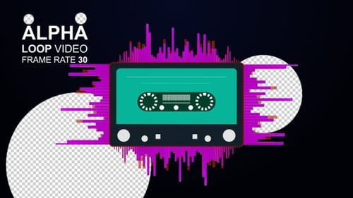 Audio Cassette Backgrounds Loop Alpha